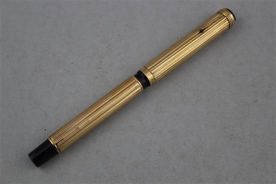 A 9ct gold Watermans Ideal fountain pen, 5.5in.